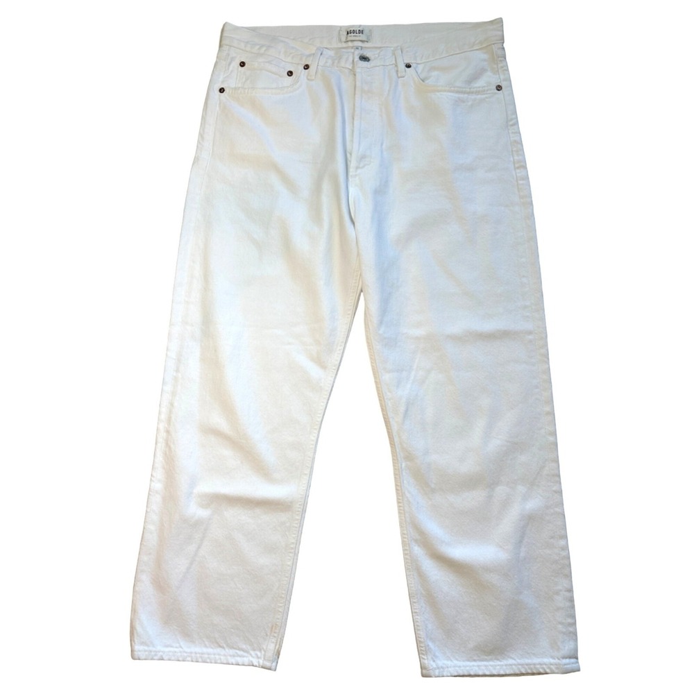 Agolde Womens Jeans Size‎ 32 90s Crop White Loose Straight Minimalist Classic